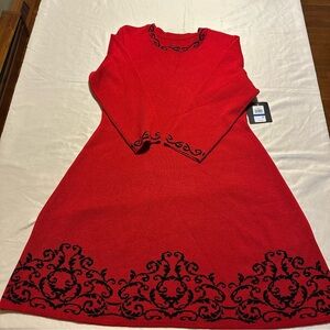 JH Red Dress with Black Embroidery NWT